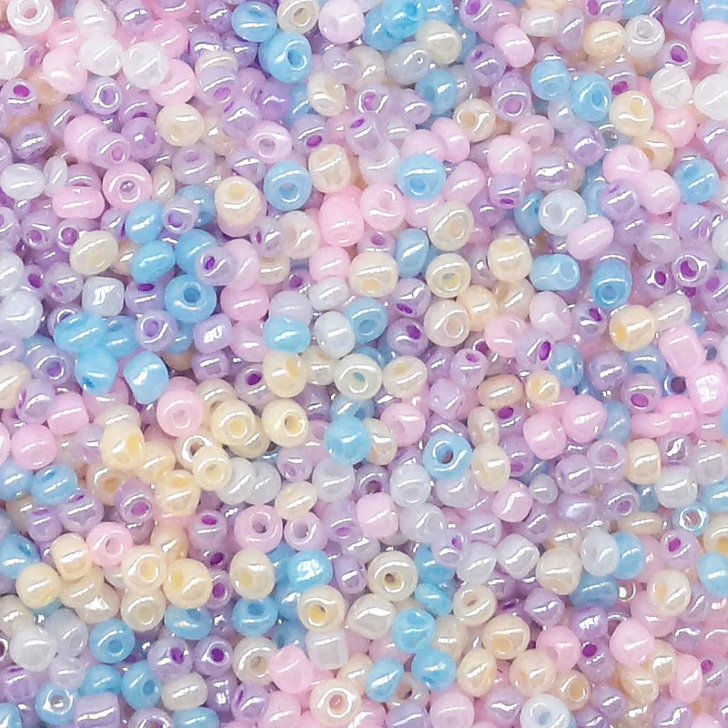 

100g 2mm/3mm/4mm Glass Seed Beads Jelly Multicolor Loose Pony Beads Mini Opaque Spacer Beads for Jewelry Making DIY Art Crafts