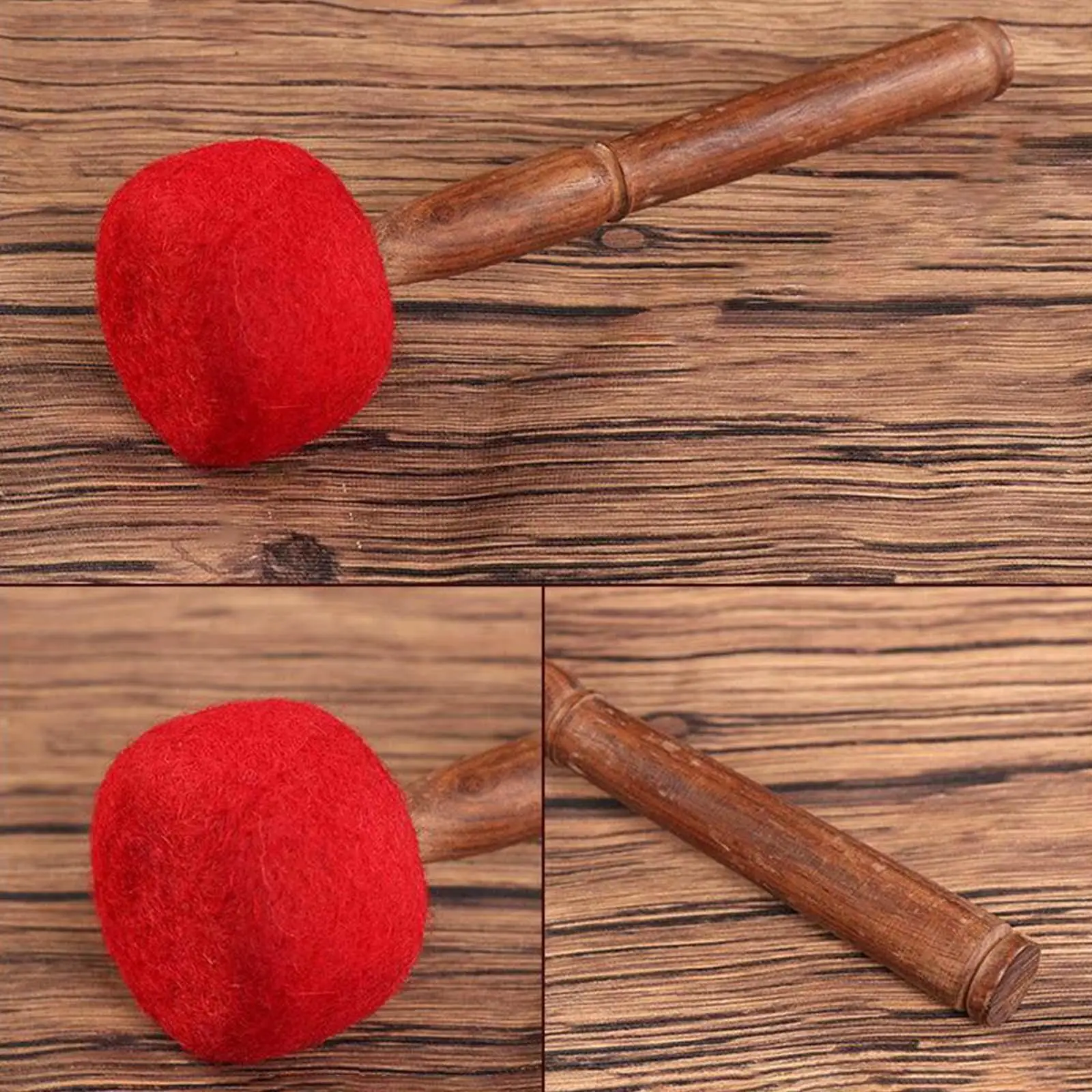 

Sound Bowl Mallet Handmade Wool Felt Hammer Wooden Stick Striker for Yoga 23cm