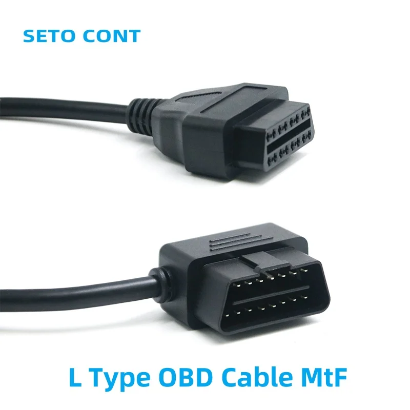 J1962 L-типа прямоугольный OBD-кабель «папа-мама» 16-контактный 12 В OBD2 удлинительный кабель OBDII диагностический адаптер кабель 0,3 м (art.: 3920cd41fa612) - 3920cd41fa612