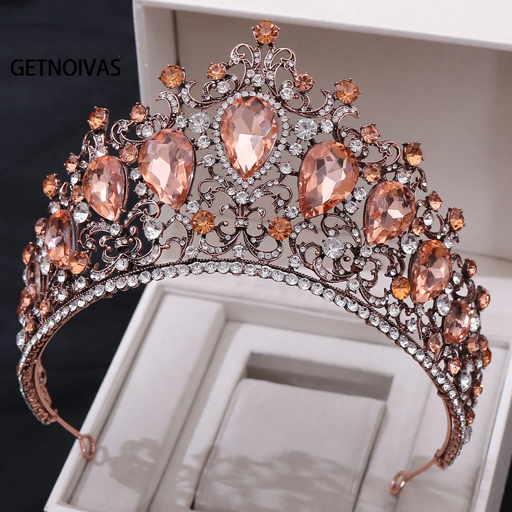 

Luxury Rhinestone Crystal Wedding Crown Bride Tiaras And Crowns Queen Diadem Pageant Crown Bridal Hair Jewelry Accessories SL