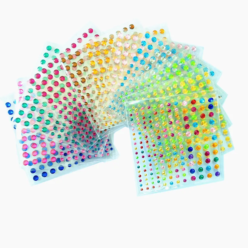 

New Acrylic Tattoo Stickers Leaflet Independent Self-adhesive Rhinestone Face and Eye Show Decoration Diy Crystal Diamond
