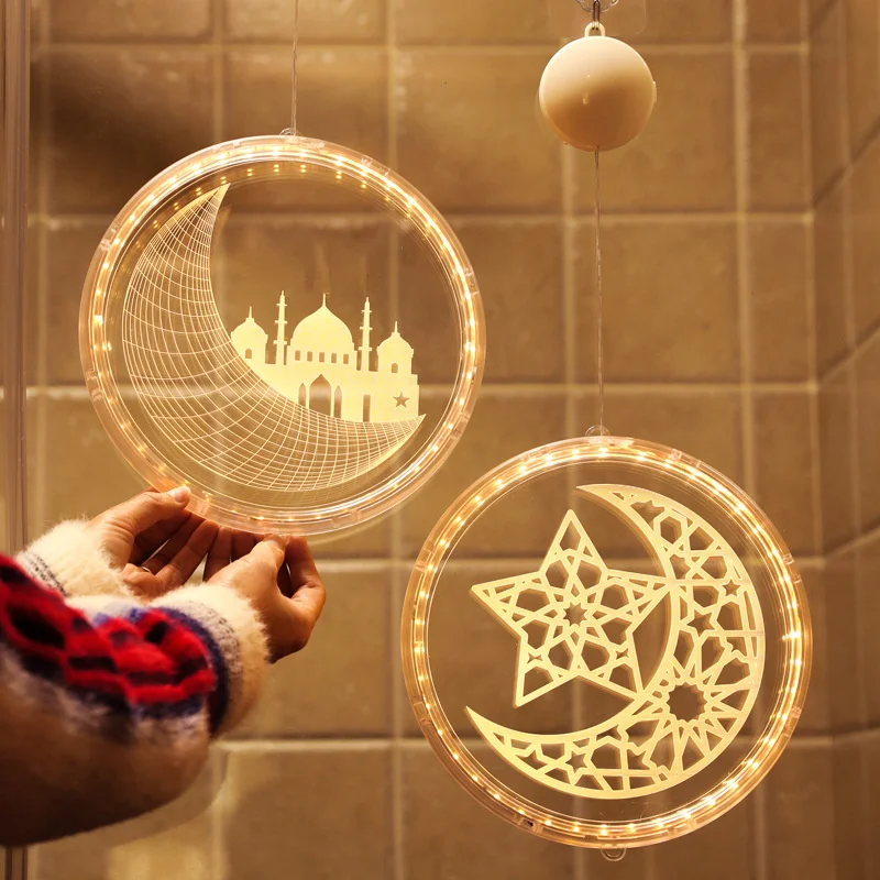 

Eid Mubarak 3D Lamps Acrylic LED Night Light Ramadan Decorations for Home Bedroom Eid Al Adha Lamp Islamic Muslim Pendant Gift