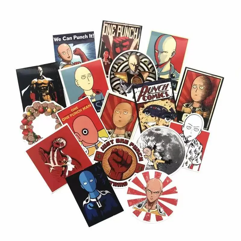 td zw 50 pcslot japanese anime one punch man stickers for car laptop phone skateboard motorcycle bicycle cartoon sticker free global shipping
