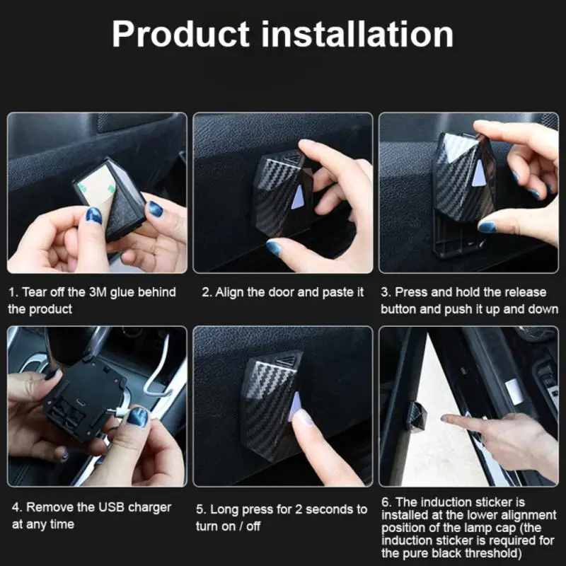 2Pcs Cartoon Anime LED Car Door Projection Light Novelty Dynamic Movie Gif Lamp Atmosphere Animated Night Projector Warning - купить по