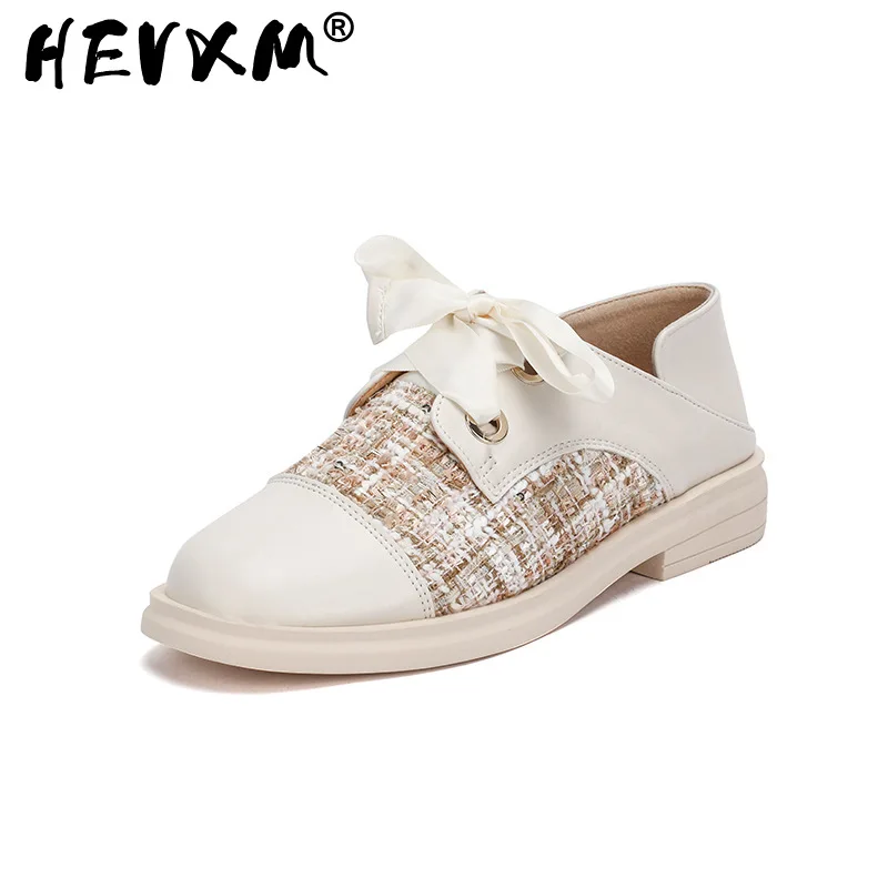 

Womens Derby Shoes Elegant Female Footwear 2023 Fashion Women's All-Match Square Toe Casual Sneaker Autumn Leather Dress Modis