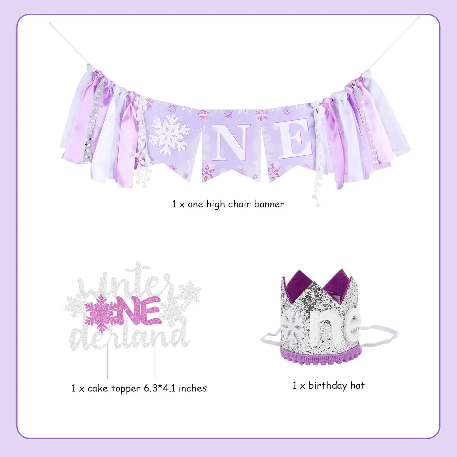 Зимний Onederland набор для украшения первого дня рождения баннер-хайкер торта зимняя
