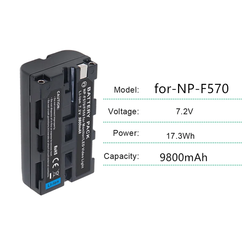

1-5 шт. Φ Np F550 NPF550 oplaadголый литий-ионный аккумулятор (9800 мА · ч) для Sony NP-F550 NP-F330 NP-F530 hallhallo-8