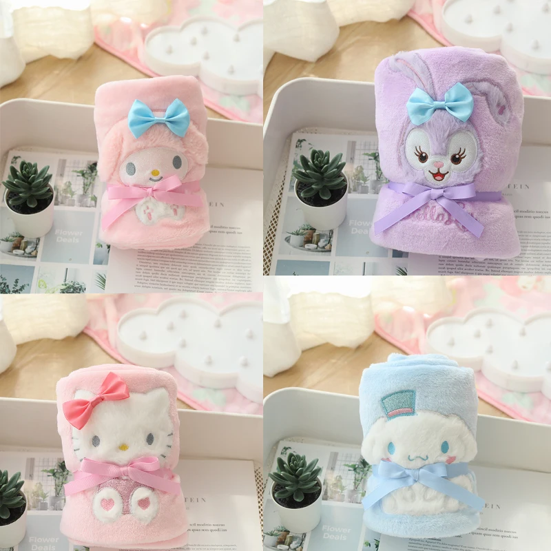 

Sanrios Kittys My Melody Kuromi Cinnamoroll Linabell Star Dew Shirley May аниме Plushie офисный обеденный перерыв Cape80 * 100 см