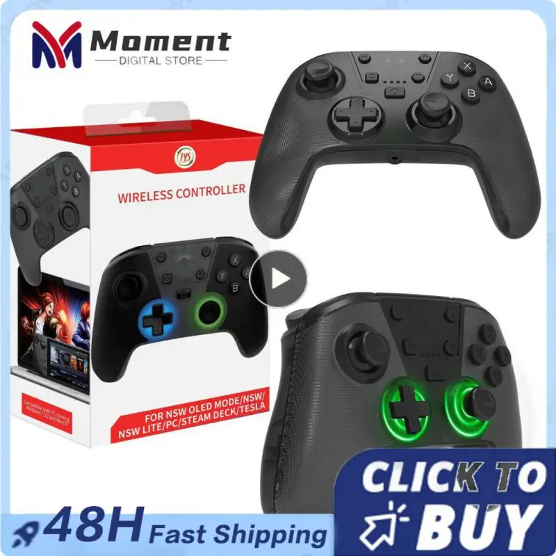 

For Switch Oled Game Controller Wireless With Six Axis Multifunctional Gamepad Black Support One Key Wake Up Handle