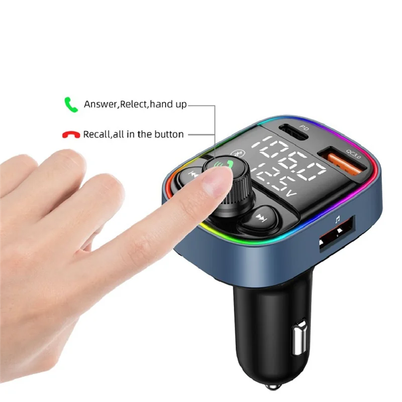 Автомобильный Bluetooth 5 0 Mp3-плеер Fm с двойным цифровым дисплеем может подключить два