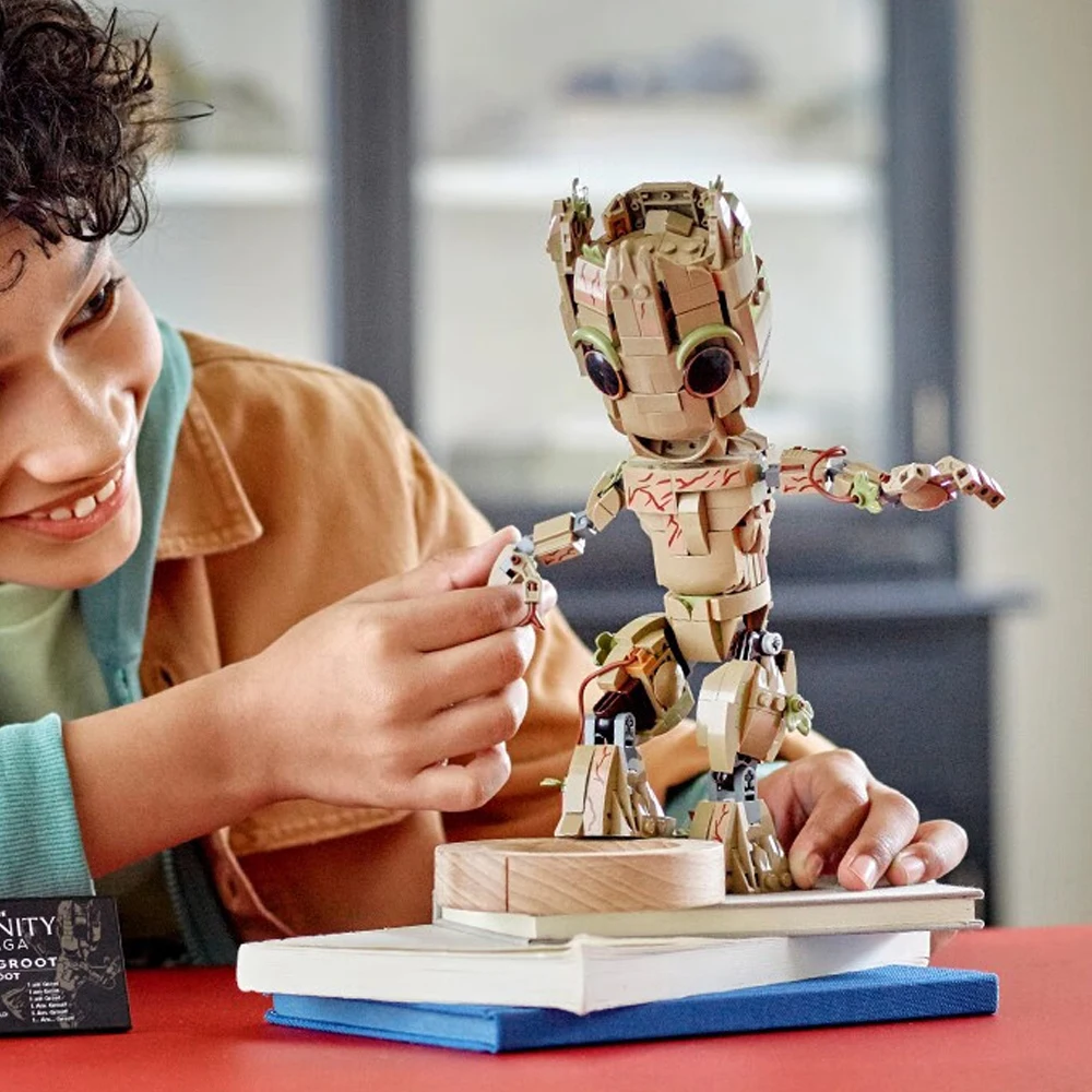 Креативный строительный блок Marvel Groot супергерои галактики совместимый 76217