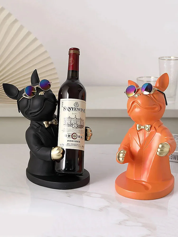 

Animal Bulldog Wine Rack Luxury Wine Bottle Holder Luxury Living Room Home Decoration Party Gift Wine Stand Shelf Decor Ornament