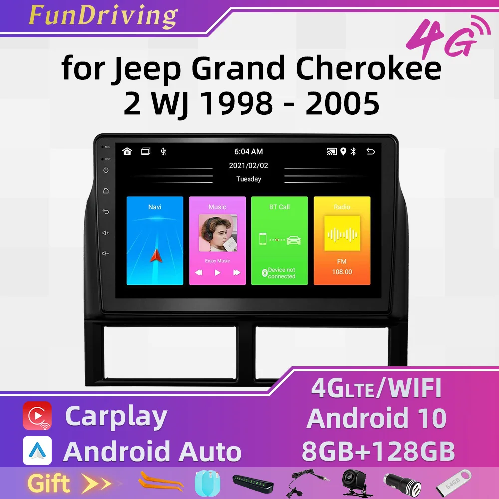 

Автомагнитола 2 Din на Android для Jeep Grand Cherokee 2 WJ 1998 - 2005 с GPS