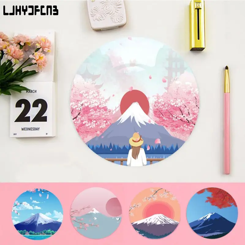 

Japanese Pink Cherry Blossom Style 22x22cm Round Keyboard Mat Table Mat Students Cabinet Gamer Desktop Mats Teen Girls Bedroom