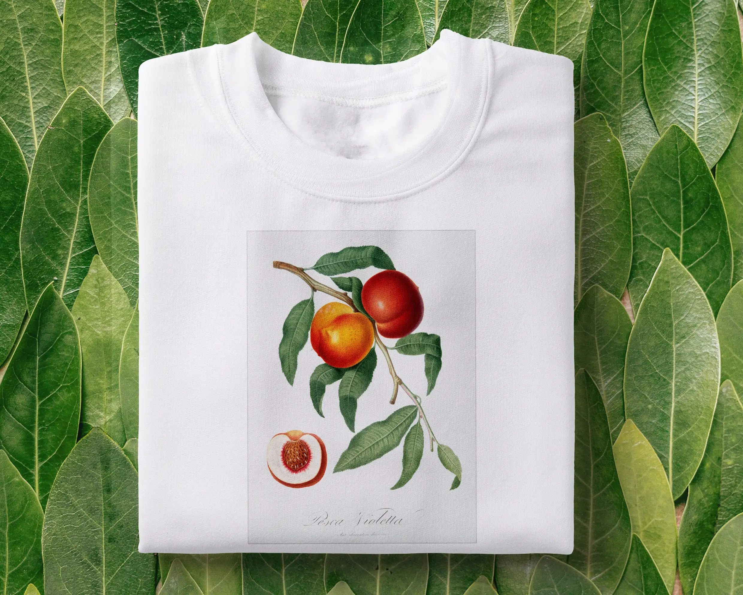 Винтажная персиковая художественная футболка персики Богемская рыба бохо