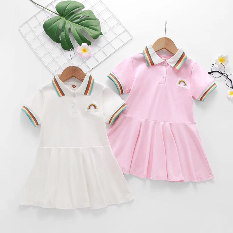 Children's Clothing Summer New Western Style Baby Polo Skirt Girls Dress