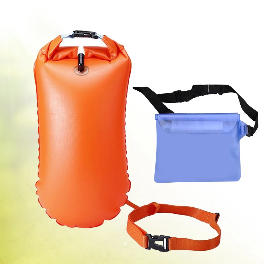 

Bag Saving Swimming Adult Inflatable Life Drifting Handle Double Storage Open Phone Waterproof Water Pull Buoy