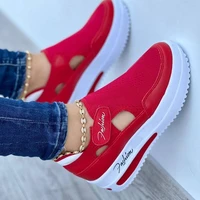 red breathable sneakers 2022 summer new tennis thick sole hollow womens shoes fashion design casual walking vulcanized shoes