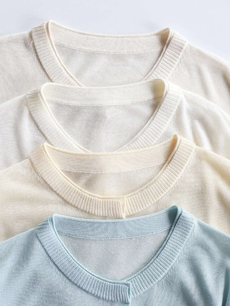 Внешняя торговля Летний Тонкий льняной вязаный женский кардиган с одним