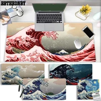 great wave funny large gaming mouse pad xl locking edge size for deak mat for overwatchcs goworld of warcraft