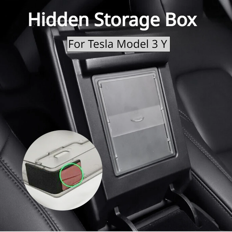 

Скрытый ящик для хранения Tesla Model 3 Y, контейнер для хранения с центральным подлокотником, скрытый держатель, органайзер для центральной консоли, автомобильные аксессуары