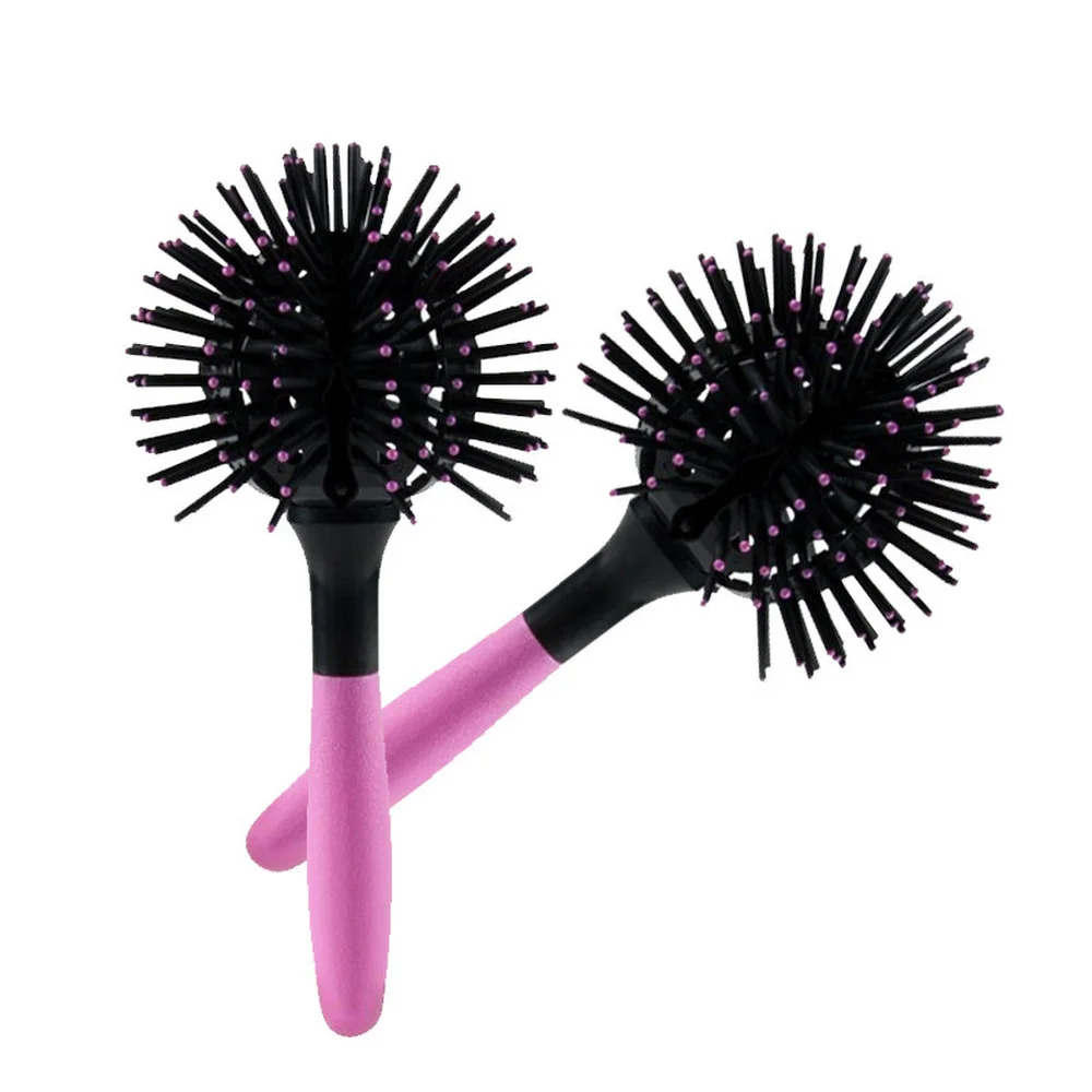 1pc New 3D Round Hair Comb Hair Brush Salon Styling 360 Degree Ball Hairdressing Tools Detangling Hair Brush Heat Resistant Comb