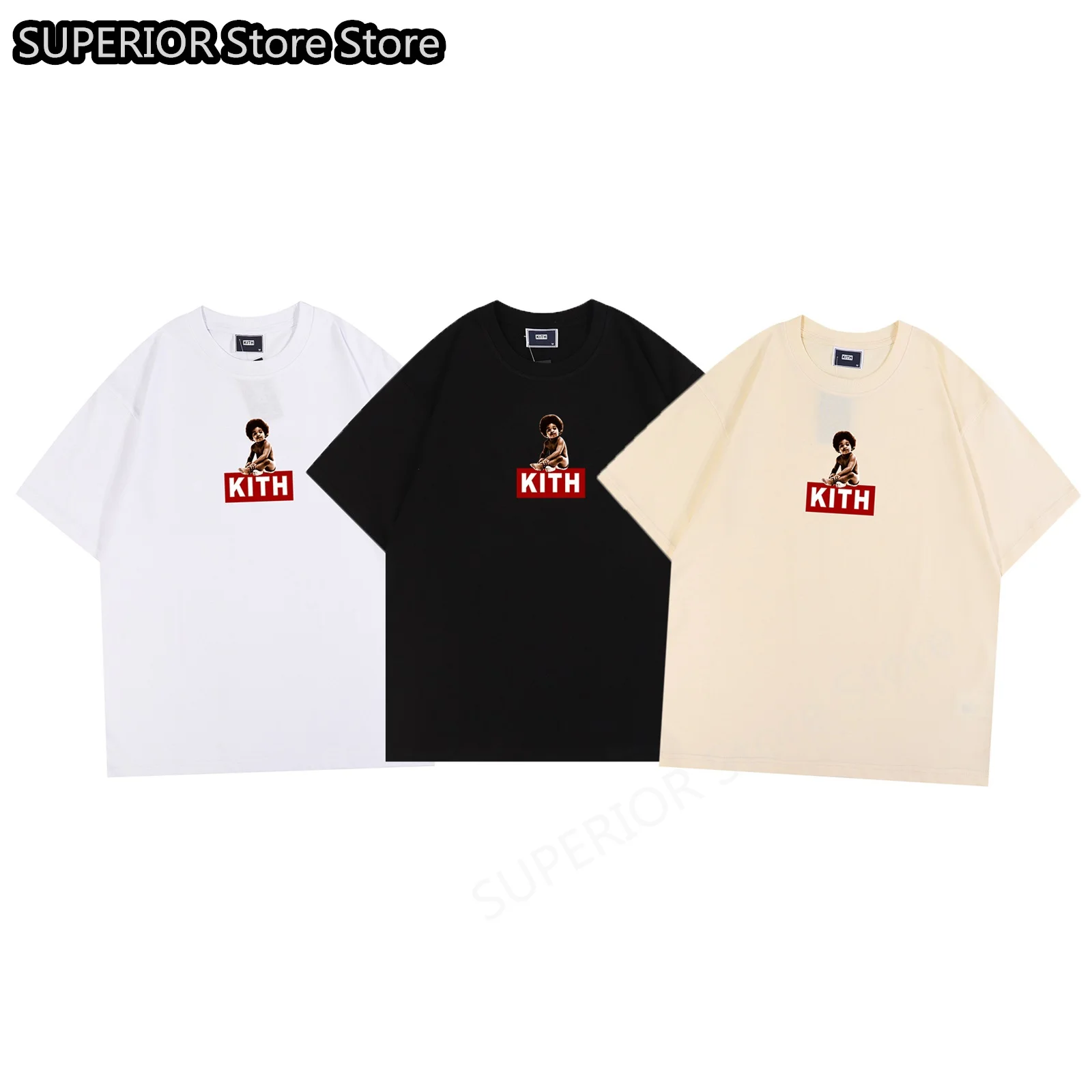 

Футболка Kith Biggie с классическим логотипом, женская футболка с принтом рэпера и короткими рукавами для мужчин и женщин