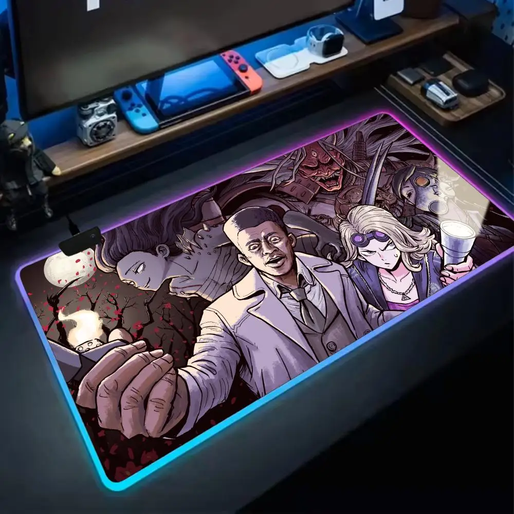 Фото Коврик для мыши Gamer D-DEAD BY Daylightes RGB, очень большой, для игр, с гладкой поверхностью, нескользящий, с настраиваемой подсветкой №3