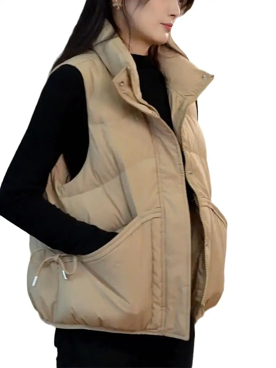 Unique Beautiful Vest Women 2024 New Autumn and Winter European Goods Casual Loose Warm Down Cotton Outerwear