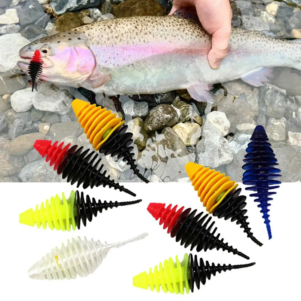 

3.5cm/4.5cm Fishing Lure Bottled Simulated Bright Color Tear-resistant Two-tone Good Toughness Universal Soft PVC Trout Fishing
