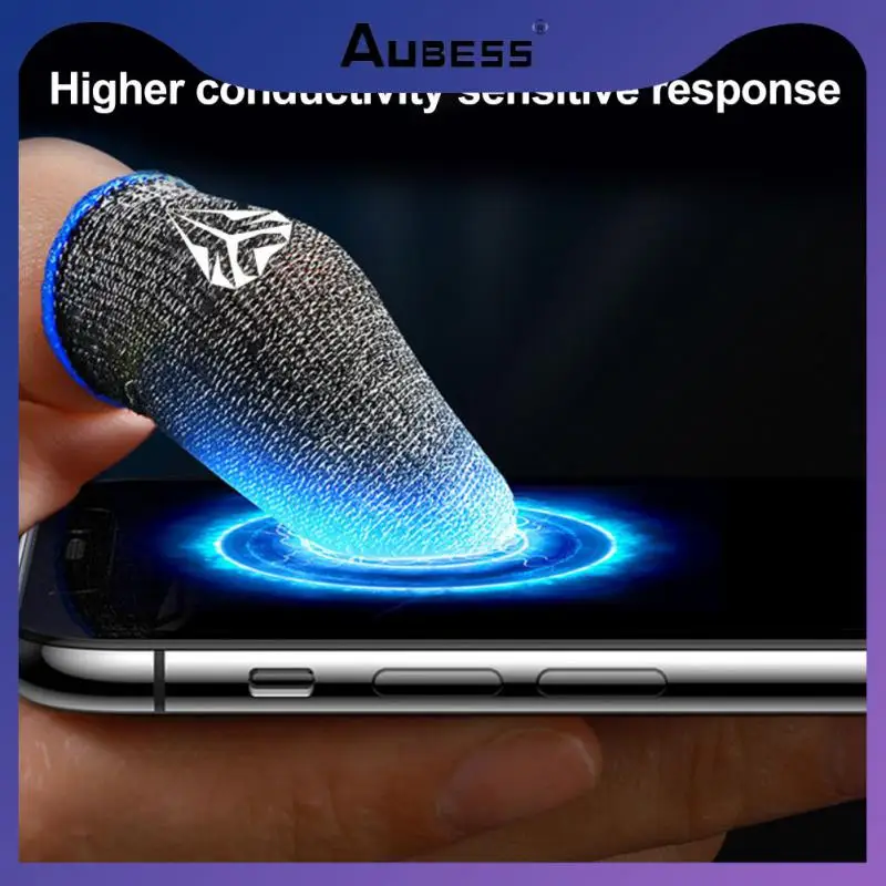 

Sweatproof Thumb Fingertip Sleeves Sensitive Breathable Fingertips Cover 1pair Lightweight Gaming Accessorie Game Finger Cots