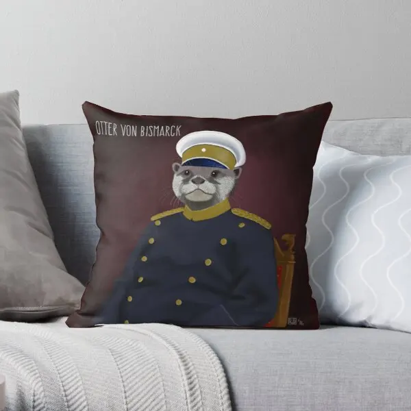 

Otter Von Bismarck Printing Throw Pillow Cover Cushion Square Comfort Throw Home Fashion Wedding Waist Pillows not include