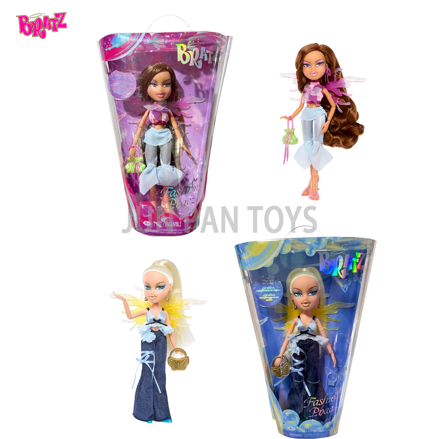 Фото MGA Bratz модная Коллекционная кукла Pixiez Yasmin Cloe с фэнтезийными крыльями, аксессуары для красоты, экшн-фигурка, платье для девочек, игрушка в подарок №1