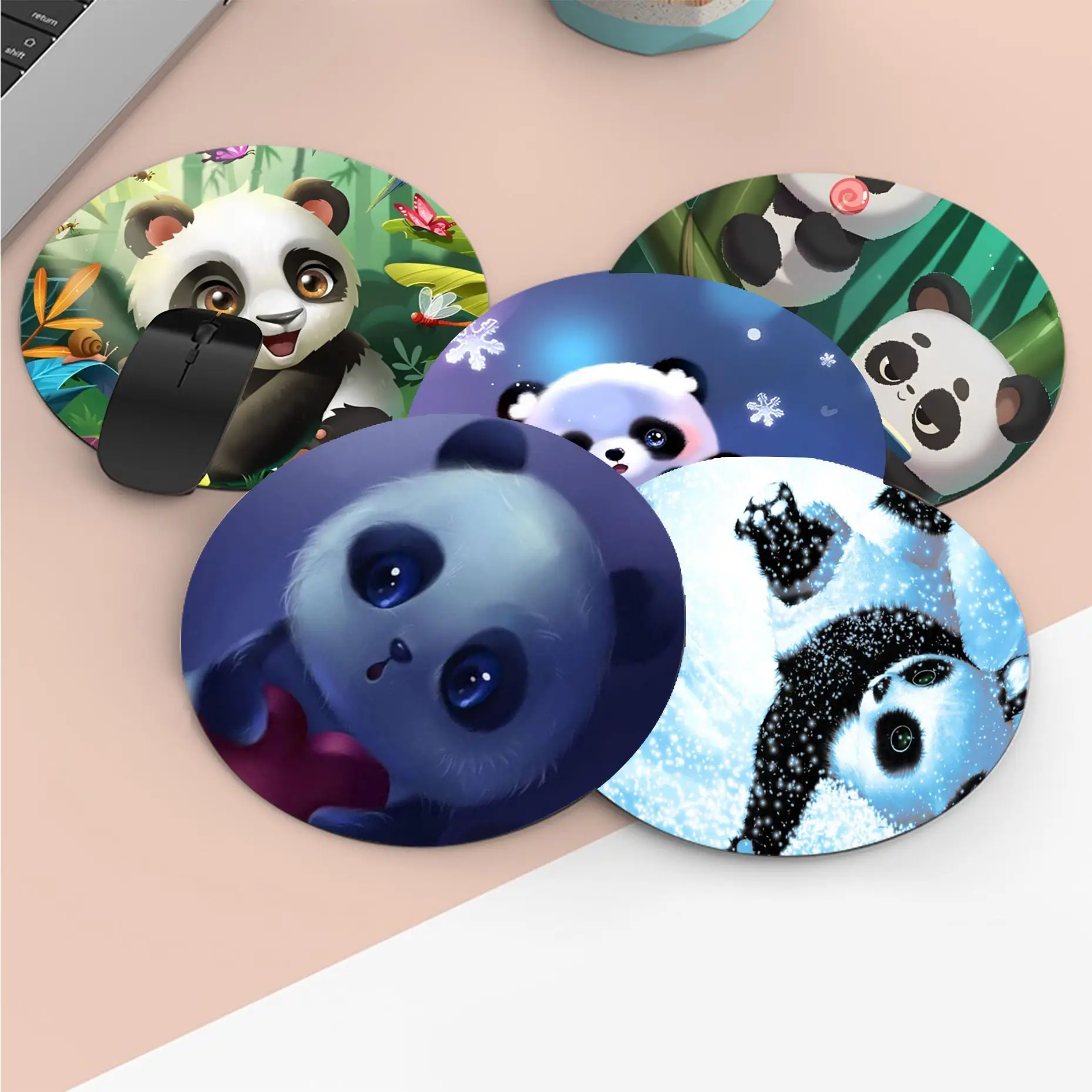 

Panda Cute INS Tide Round Gaming Mouse Pad Gamer Desk Mats Keyboard Pad Mause Pad Office Desk Set Accessories Writing Desk Mats