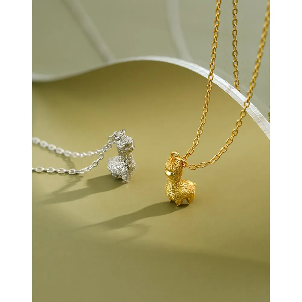 

Darkphoenix-06 Korean Edition Ins Niche Minimalist Mini Alpaca Sterling Silver Necklace Women's Collarbone Choker