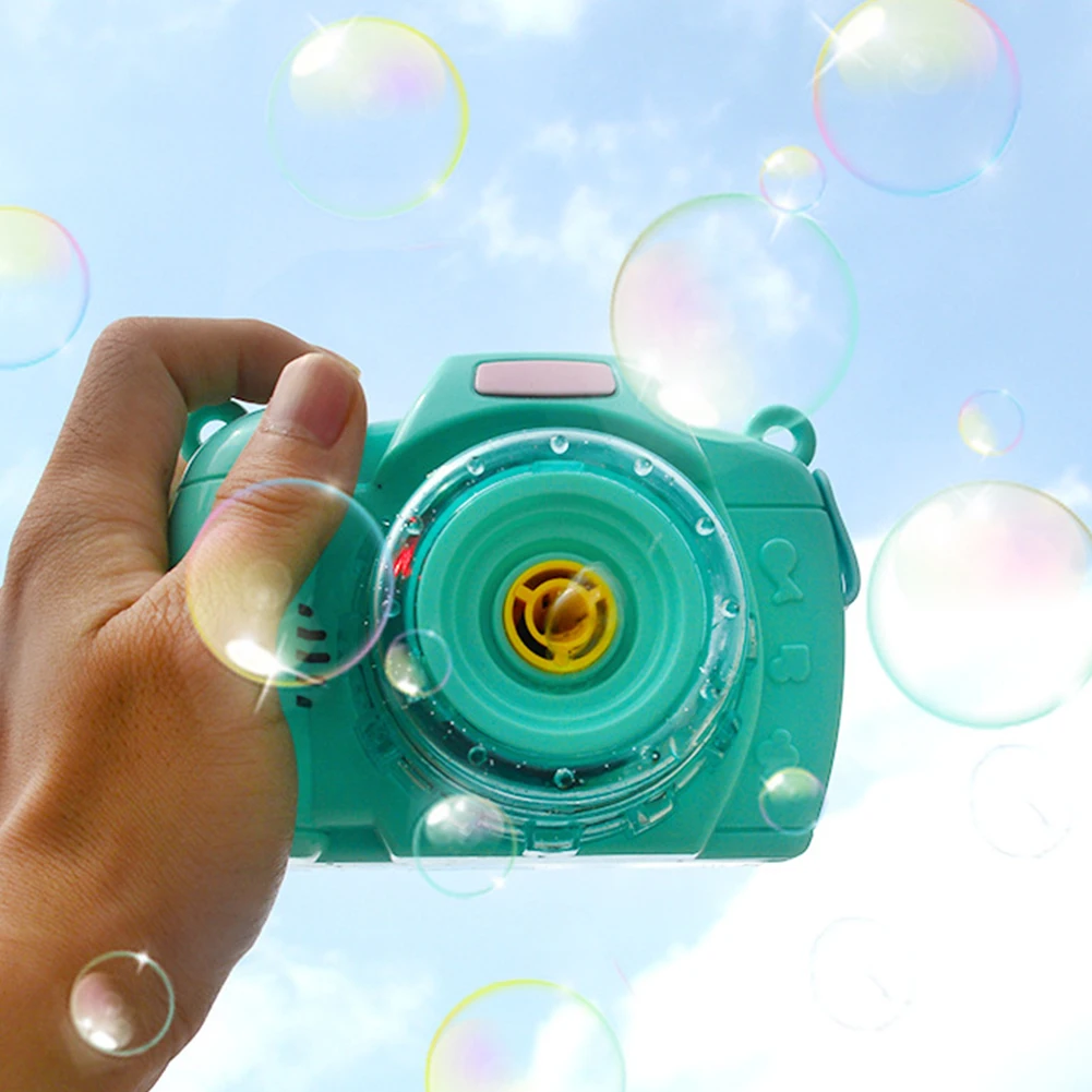 

Blowing Bubbles Gift Childrens Music Battery Powered Toy Camera Fun Kids Durable Dynamic Light Electric ABS Detachable