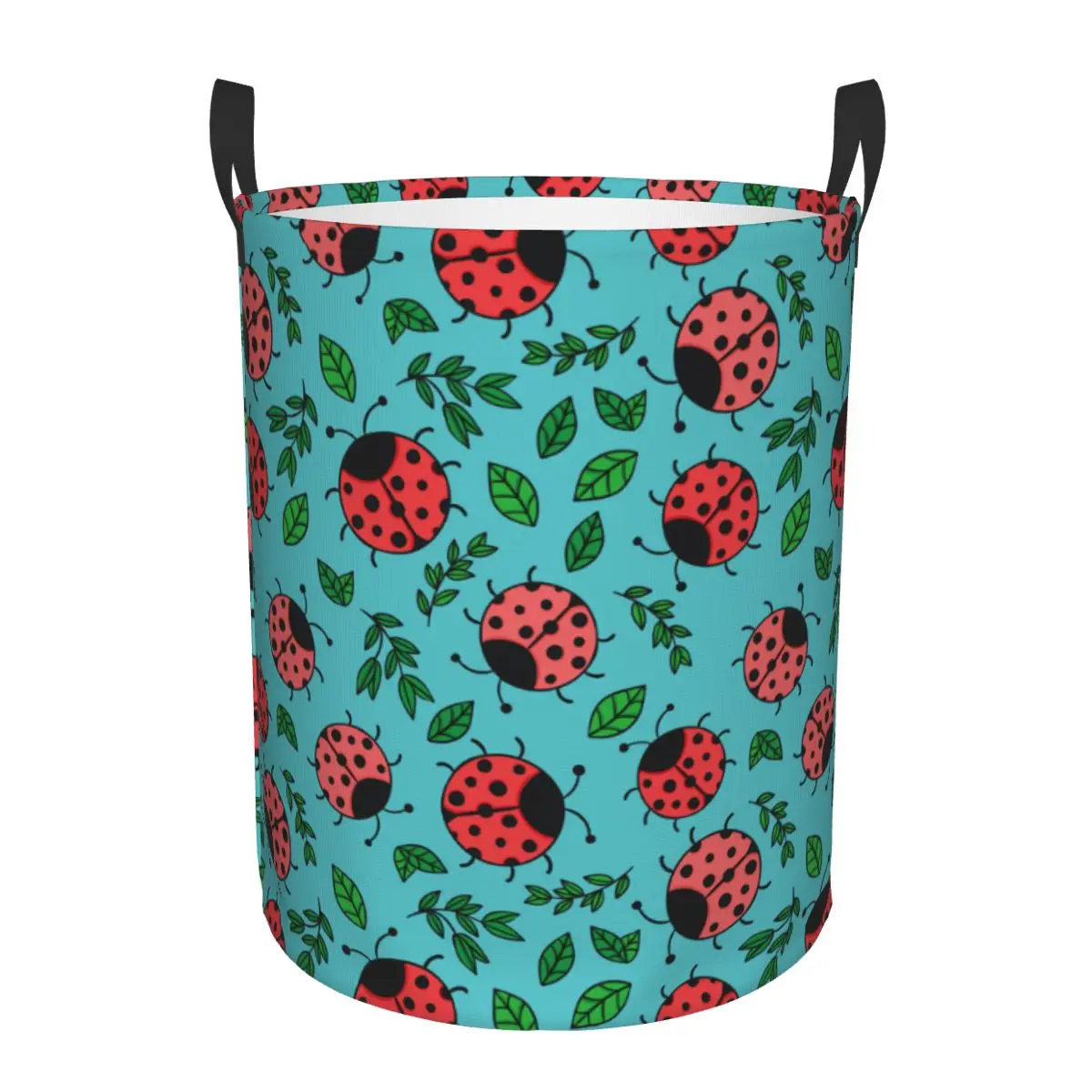 

Laundry Basket Ladybugs Leaves Cloth Folding Dirty Clothes Toys Storage Bucket Household Storage Basket