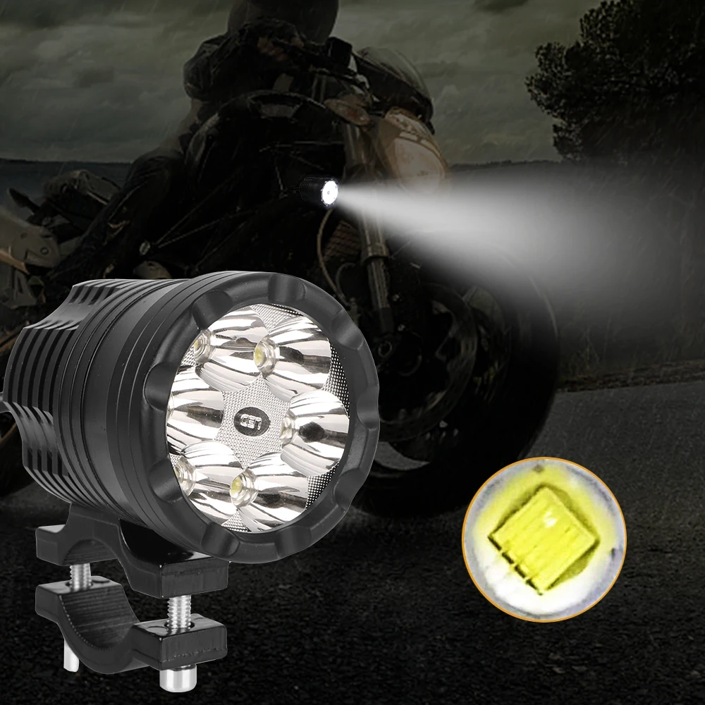 

6500K 30W 12V -80V Spotlight Motorcycle Headlight LED Truck Light Day Running Fog Lamps for BMW Honda Suzuki Kawasaki Cafe Racer