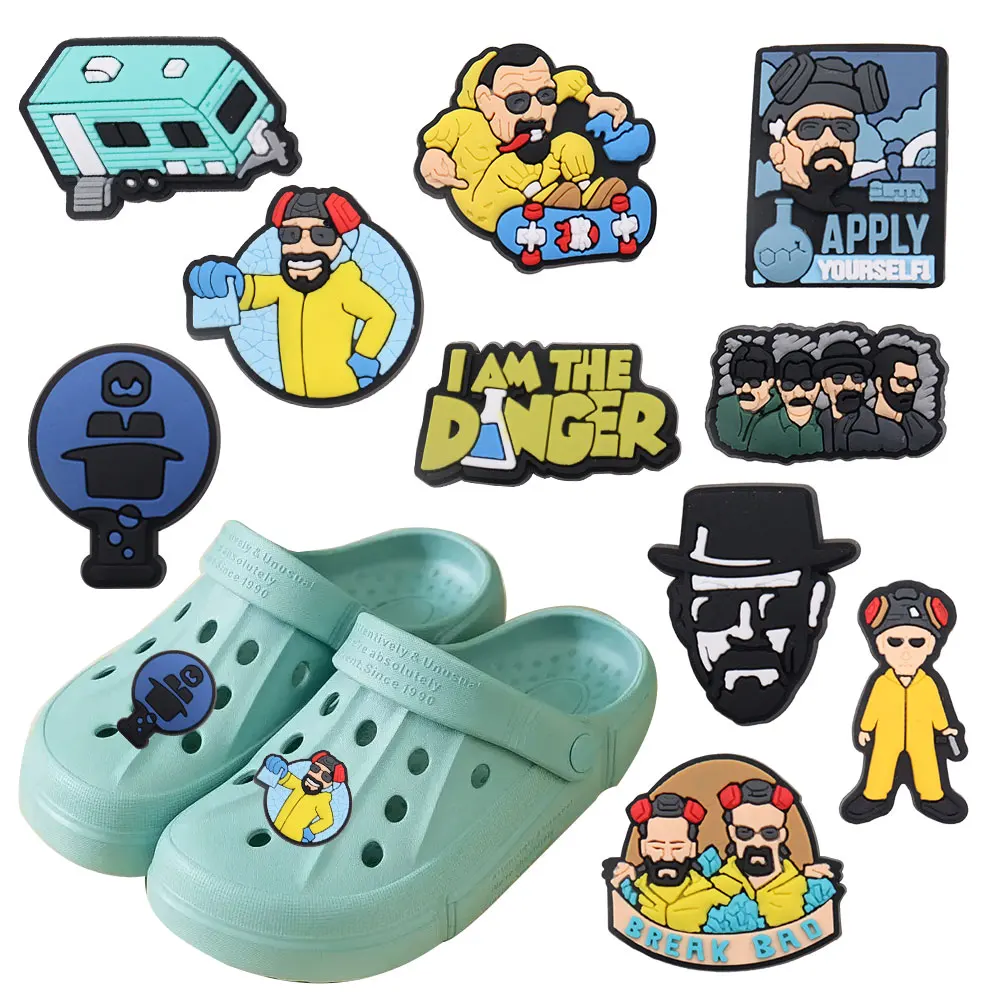 

Good Quality 1-10pcs Shoe Charm Yellow Clothes Cool Bearded Man Accessories PVC Shoe Decoration DIY For Croc Jibz Fit Wristbands