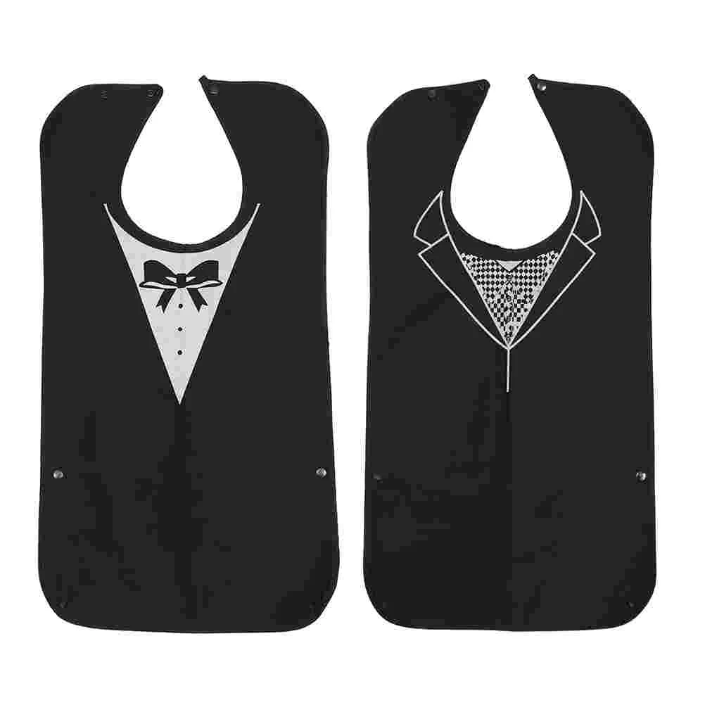 

2Pcs Eating Clothing Protector Waterproof Senior Adult Bibs The Elderly Eating Bib