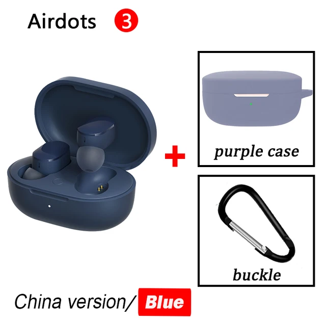 Xiaomi Redmi AirDots 3 blue + purple case