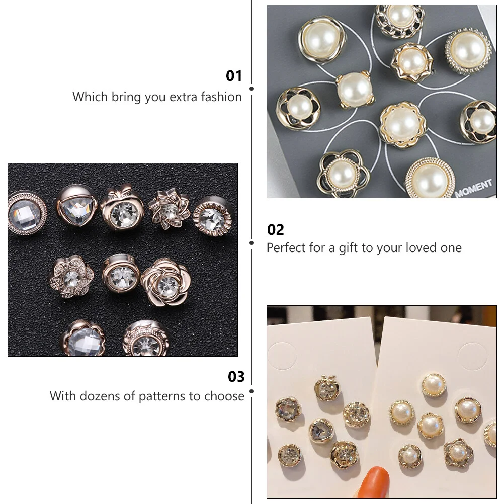 Safety Buckle Creative Cardigan Brooches Artificial Pearl Lapel Pin Fixed Clothes