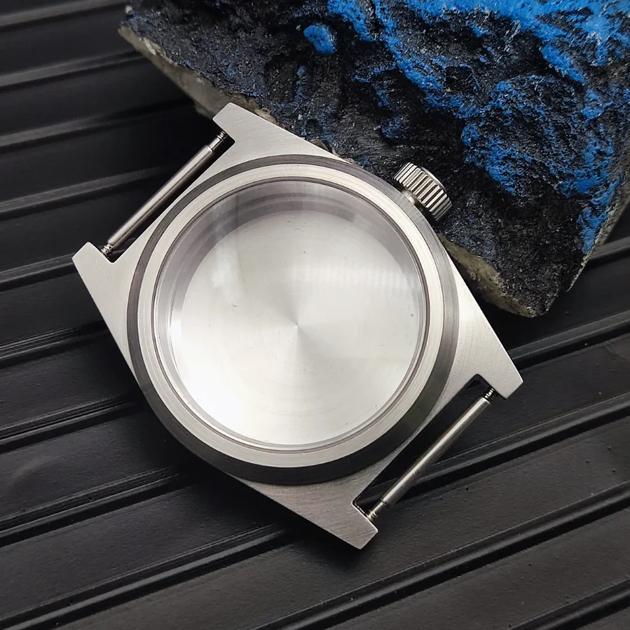 38MM Men's Watch Case for Japanese NH35 Movement Sapphire Glass Brushed Stainless Steel Case Fashion