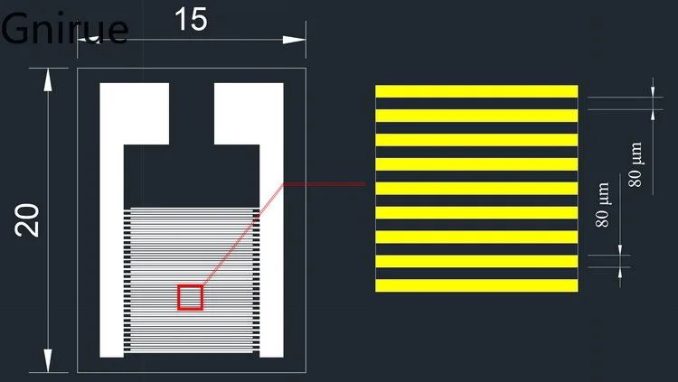 Полностью прозрачный электрод с раздвоенным стеклом 80 мкм