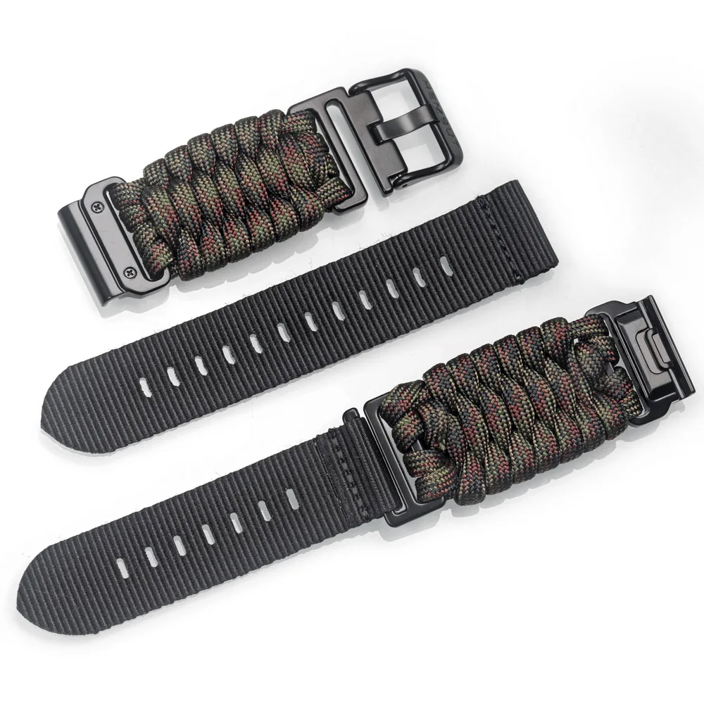 Фото Ремешок для часов HEMSUT для Garmin Quickfit 22/26 мм, нейлоновая оплетка, 550 парашютных шнуров, ремешки для запястий, совместимость с Tactix Marq Instinct №3
