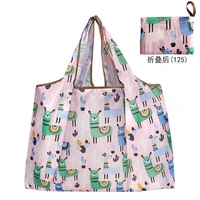 cute new print handbags high capacity shopper bag cartoon travel beach foldable women fashion shoulder bag custom pattern