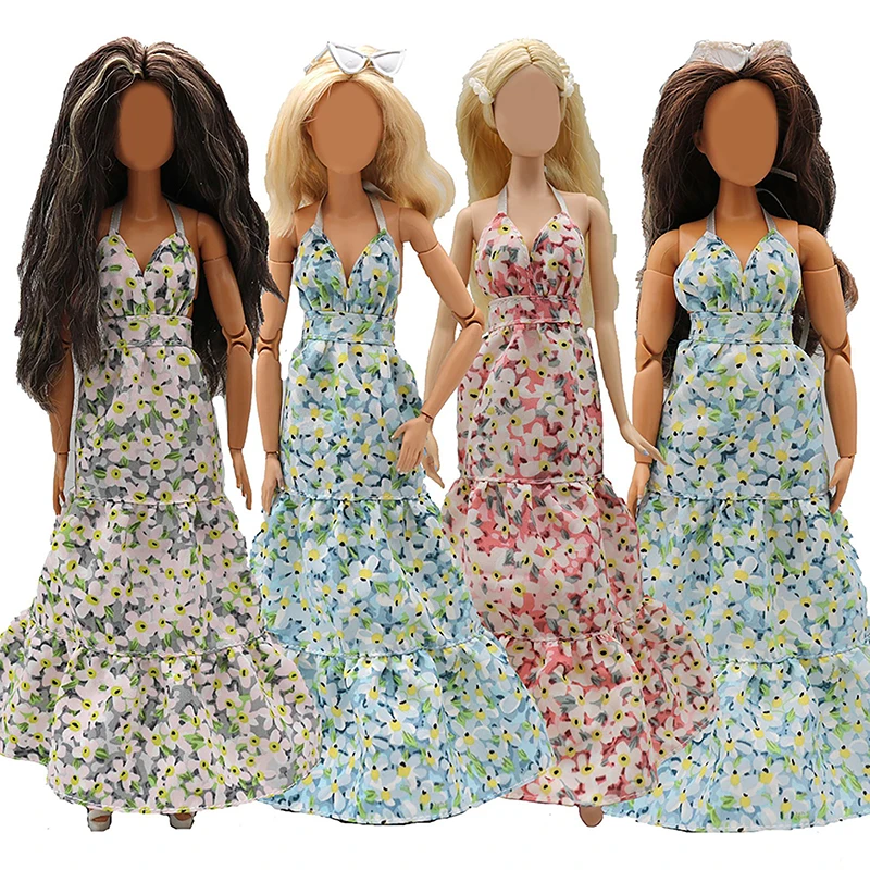 

Новинка 1 шт. аксессуары для кукол Одежда для кукол с лямкой на шее Цветочное платье для девочки подарок кукла меняющее платье