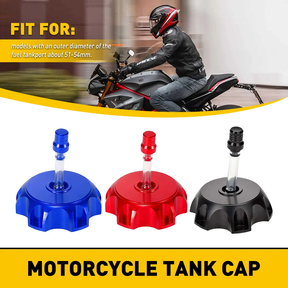 

OXILAM, алюминиевый сплав, топливный бак для мотоцикла, колпачок, вентиляционное отверстие, ATV, Dirt Pit Bike 51-54 мм, Универсальный топливный бак для м...