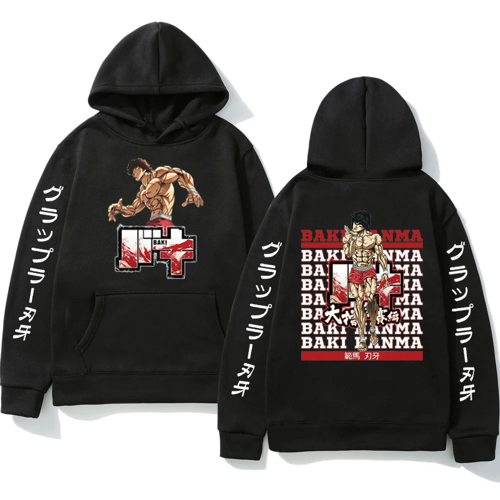 

Baki The Grappler Cosplay Cartoon Hoodies Men Women Hanma Yujiro Cool Japanese Anime Sweatshirt Graphic Manga Pullover Moletom