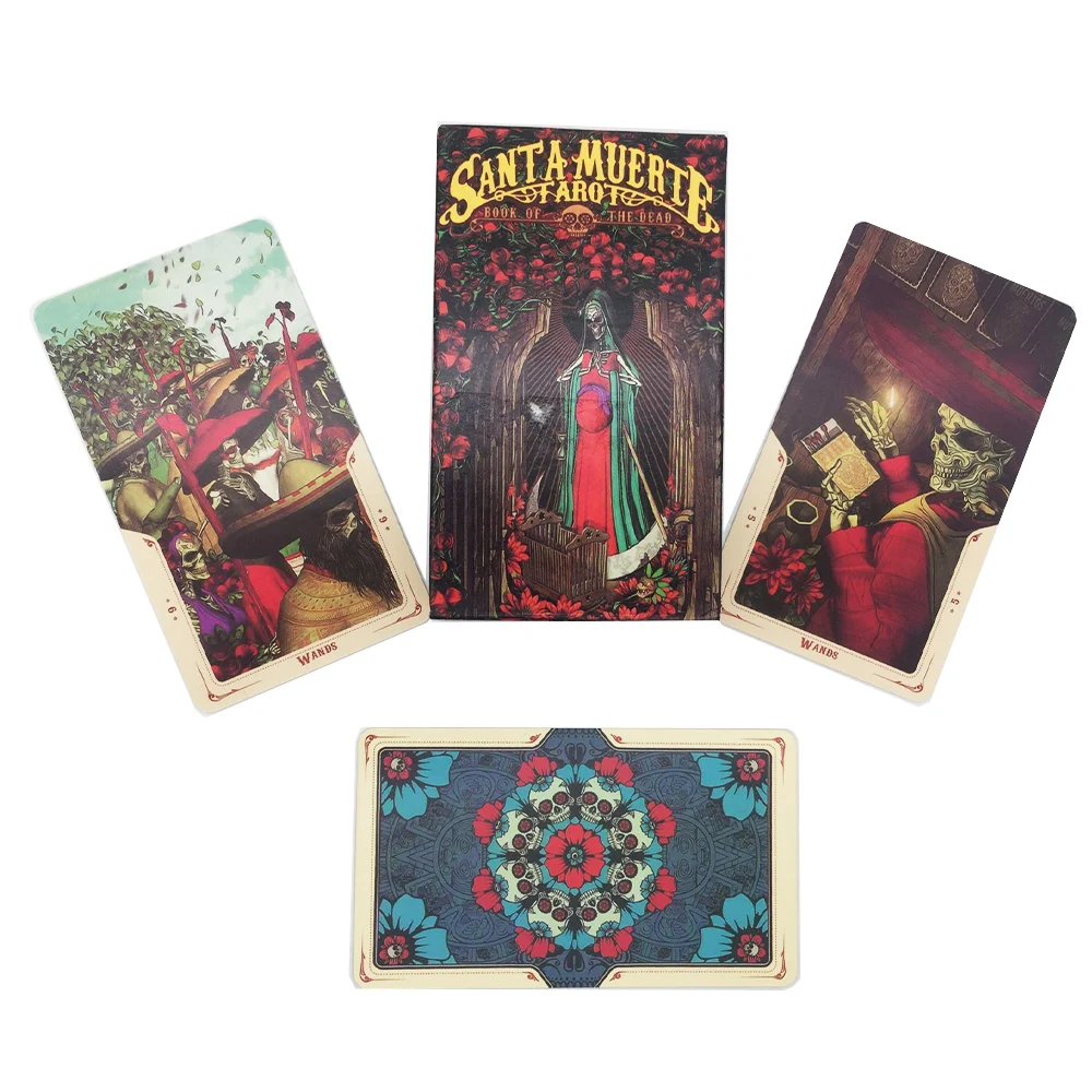 

Santa Muerte Tarot Deck Cards Games 78 Cards Full English Friends Party Board Tarot Game Divination Fate Game Card